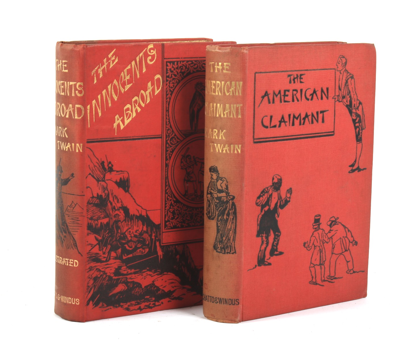 Two volumes by Mark Twain. Comprising The Innocents Abroad and a copy of The American Claimant. - Image 2 of 2
