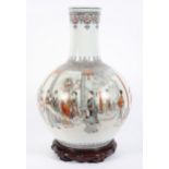 A large Chinese 20th century porcelain bottle-shaped vase.