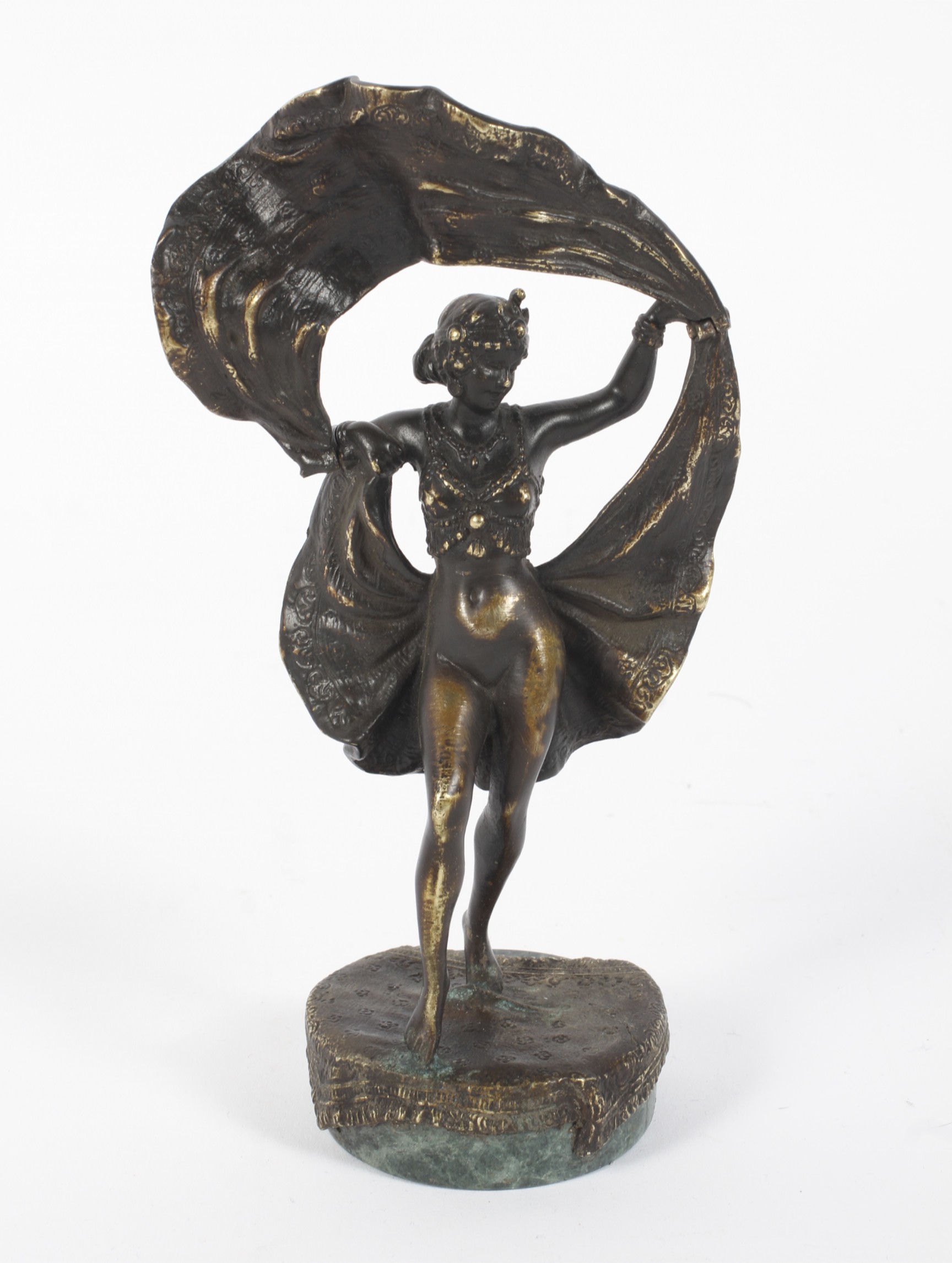 A Viennese bronze Bergman-style figure of a flapper, early 20th century. - Image 2 of 2