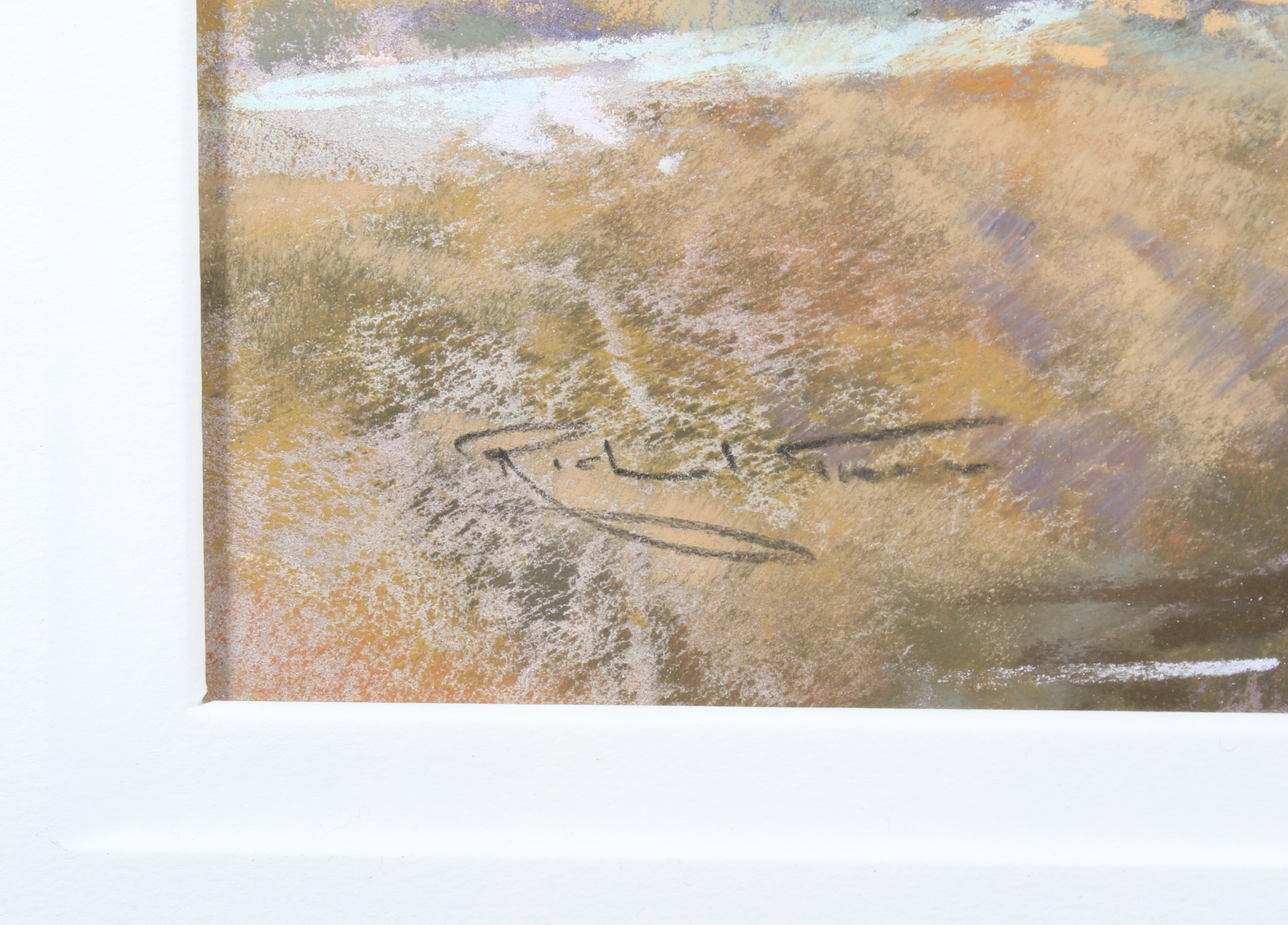 Richard Turner, Road to Godney I, 2016, pastel on paper, framed. Labelled verso, 32.5cm x 25. - Image 2 of 3