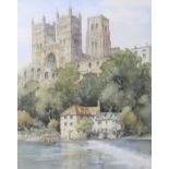 Eric Richard Sturgeon (1920-1999), Durham Cathedral in River landscape, watercolour.