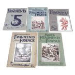 Five 'The Bystander's Fragments from France' magazines from World War I period.