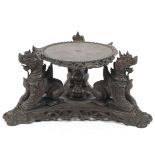 An early 20th century carved wood South East Asian style tazza.