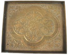 An Arts and Crafts Keswick School of Industrial Arts brass rectangular tray.