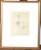 Attributed to Philipp William May (1864-1903), a pencil sketch with character studies.