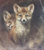 After Nick Cawston (1959-2006), a limited edition print of fox cubs.