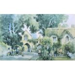 After Eric Richard Sturgeon (1920-1999), Village Scene, signed print.