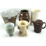 An assortment of studio pottery.