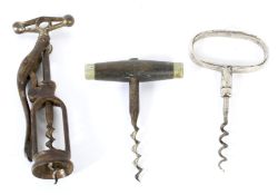 Three 20th century corkscrews.