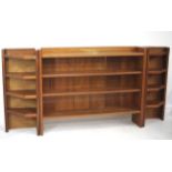 A large three section galleried pine bookcase.
