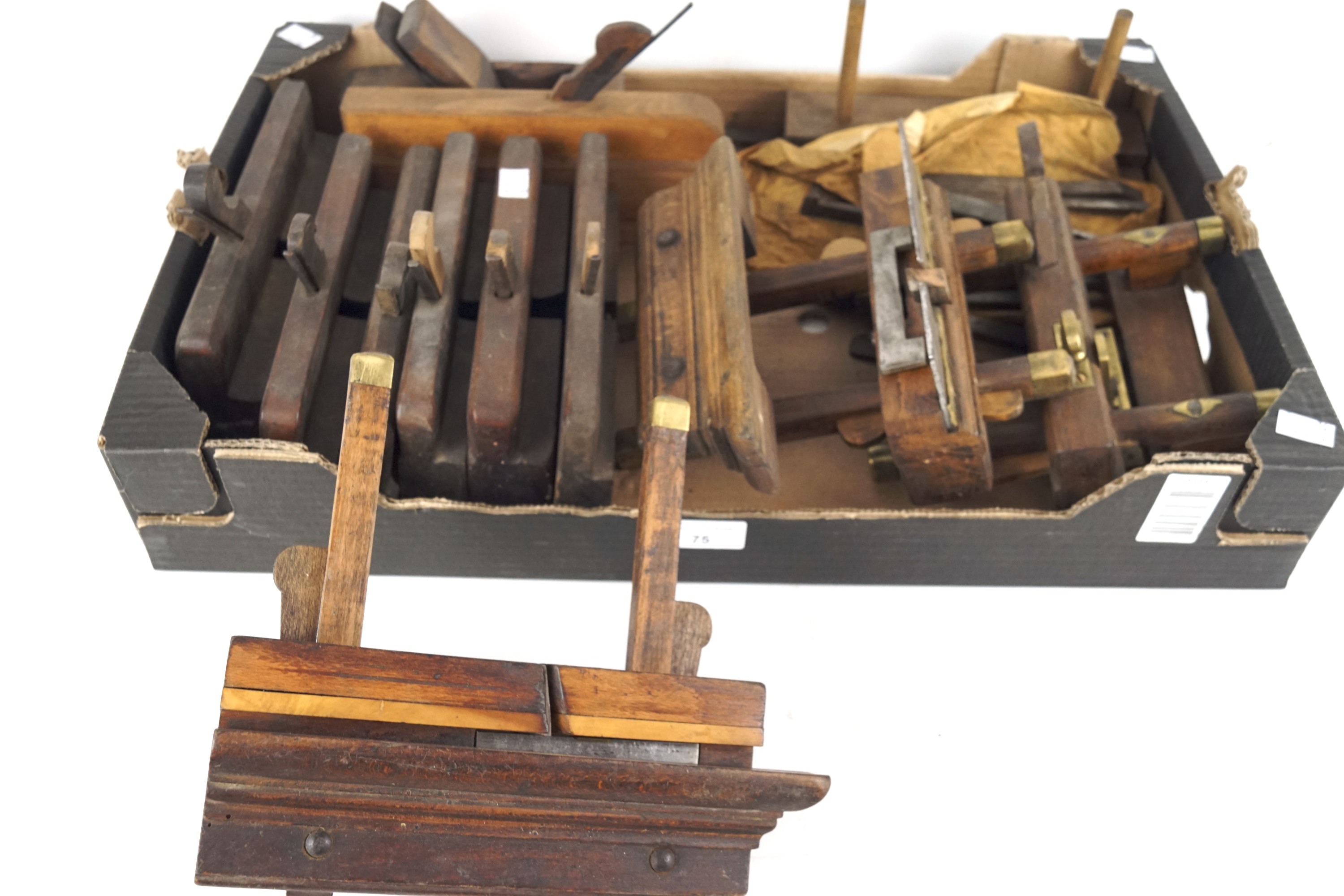 A collection of vintage mahogany planes.