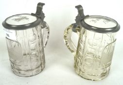 Two Victorian continental cut glass tankards.