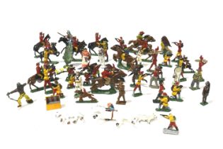 A collection of painted lead figures.