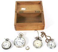 Four assorted pocket watches, various makers.