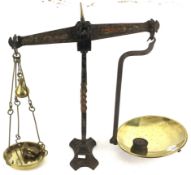 A W&T Avery, Birmingham set of scales. WIth brass dish, weights and hooks.