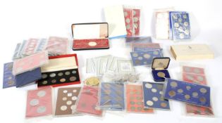 A quantity of English coin sets including 1935 and 1950 (this set corroded)