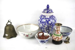 An assortment of Chinese ceramics and metalware, 18th century and later, etc.