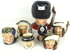 A collection of Royal Doulton character jugs.