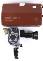 A Bolex Paillard zoom reflex P2 cine film camera.