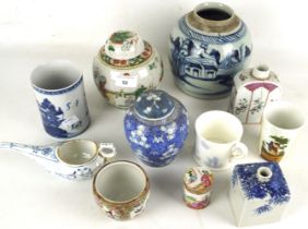 An assortment of 19th and 20th century Chinese, Japanese and other ceramics.
