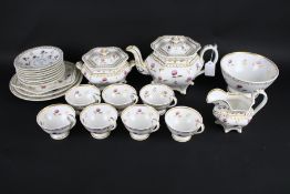 A mid-19th century Rockingham-style porcelain tea service.