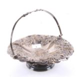 A silver plated basket stand by Walker and Hall.