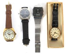 Four vintage wristwatches.