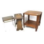 Two 20th century occasional tables and a stool.