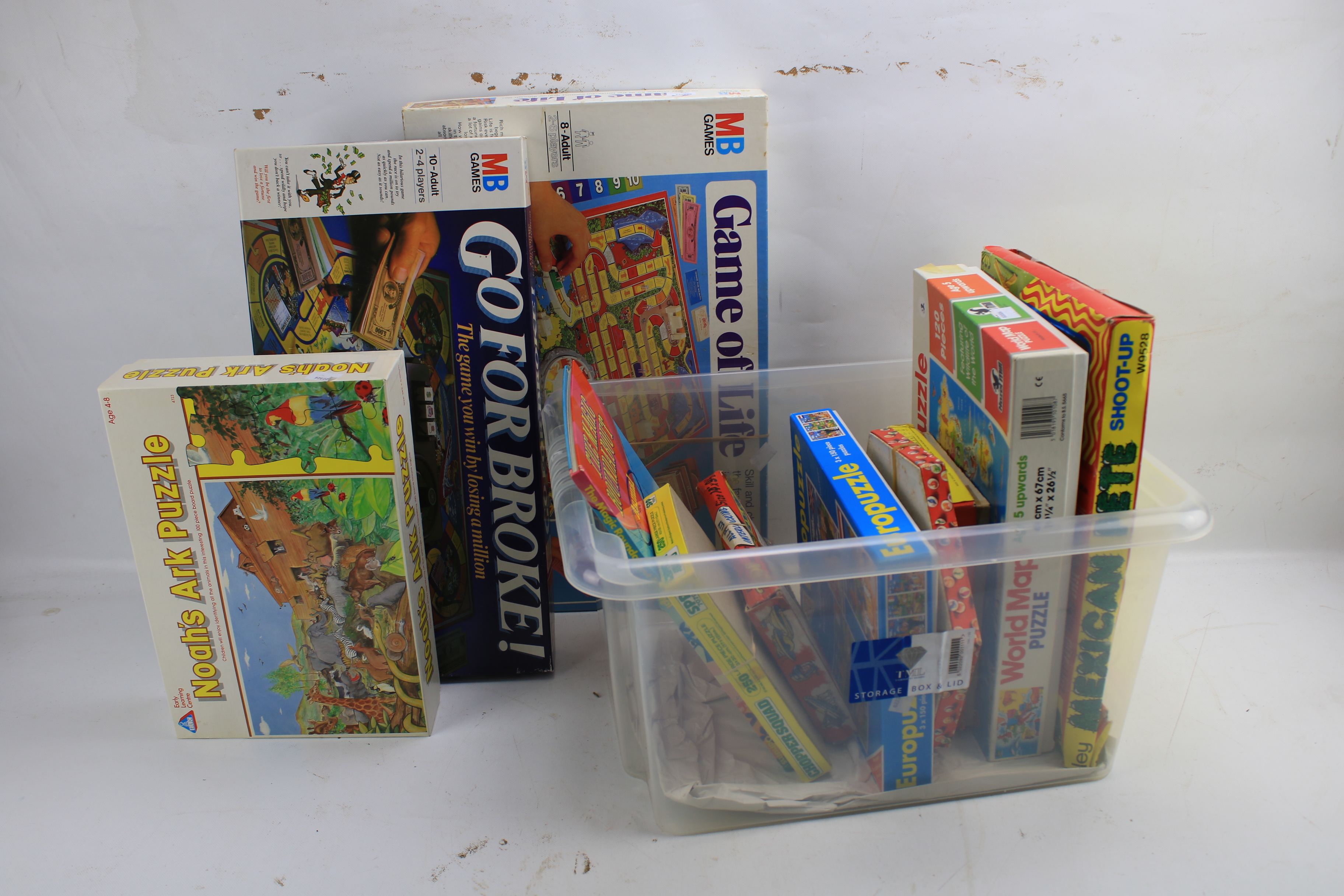 An assortment of vintage games and toys.