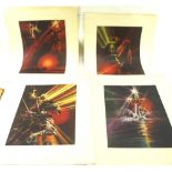 Four 1980s Excalibur screen prints. In the original packaging. 40.5cm x 50.