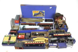 A boxed Dublo electric train set.
