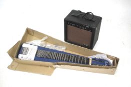 A Blue Moon lap steel guitar with accessories, in fitted card box,