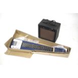 A Blue Moon lap steel guitar with accessories, in fitted card box,