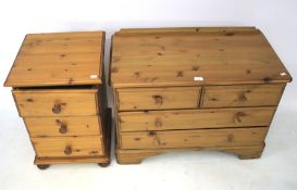 A chest of drawers and a three drawer bedside cabinet.
