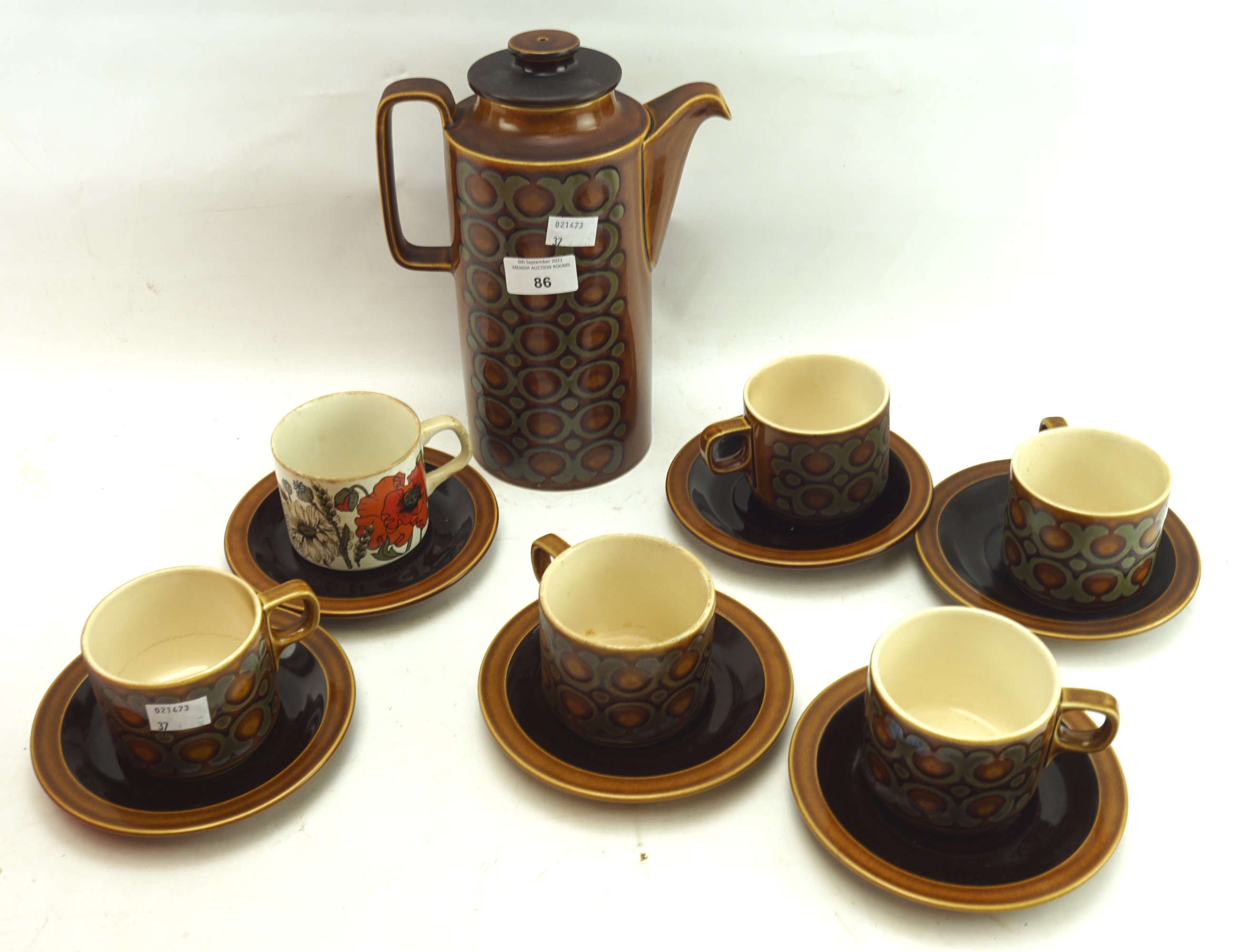 A Hornsea part coffee set in the 'Bronte' pattern.