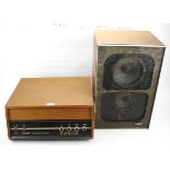 A Hacker Centurion Mk II high fidelity unit record player and a speaker