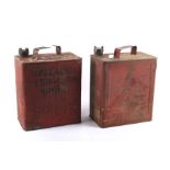 Two vintage petrol cans.