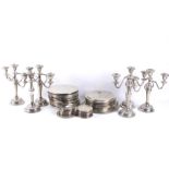 An assortment of silver plated wares.