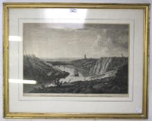 An engraving depicting a view of Avon Gorge, after Thomas Smith.