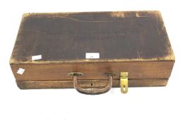 An early 20th century Masonic wooden case from Trinidad West Indies. Stamped R.