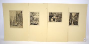 Four early 20th century etchings.
