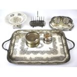 Assorted collectables and silver plate.