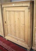 A large 20th century stripped pine single door cupboard.