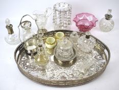 An assortment of silver plated and silver mounted items.