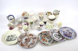 A group of late 18th - 19th century porcelain and pottery.