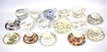 Assorted 19th/early 20th century English porcelain tea and coffee cups and saucers.