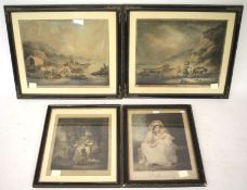 Four prints: To include After George Morland, Smugglers and Fishermen and The Farmer's Door,