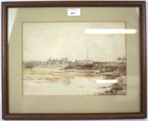 Late 19th/early 20th Century School, Fishing Boats in Harbour, watercolour. 22cm x 30.5cm exc.