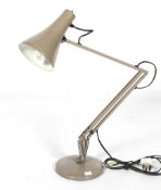 An anglepoise standard lamp in grey. Electrified, approx.