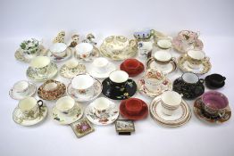 A group of English and Continental pottery and porcelain teawares.
